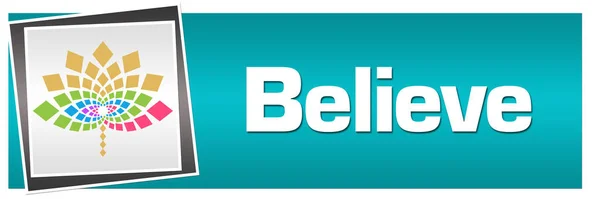Believe Text Written Turquoise Background — Foto Stock