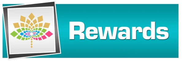 Rewards Text Written Turquoise Background — Stok fotoğraf