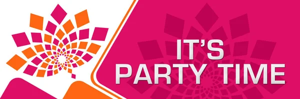 Its Party Time Text Pink Orange Background — Stock Photo, Image