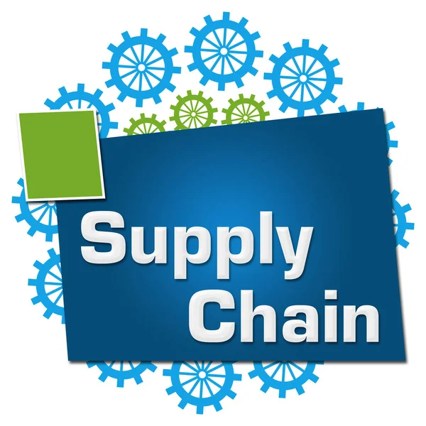 Supply Chain Text Written Blue Green Background — Photo