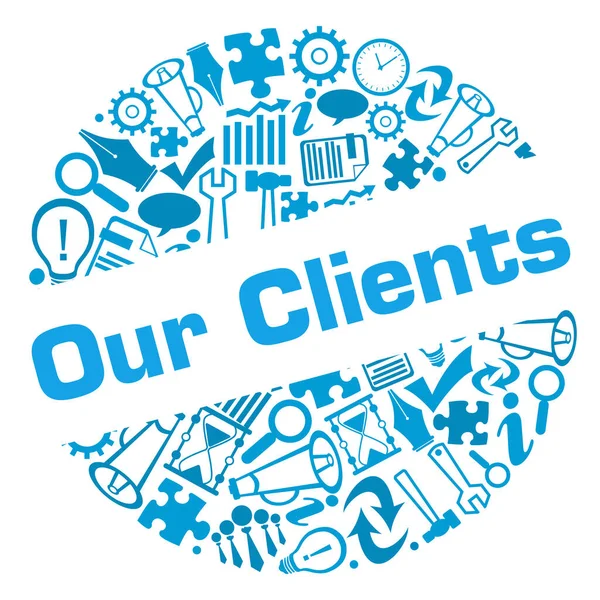 Our Clients Concept Image Text Business Symbols — Zdjęcie stockowe