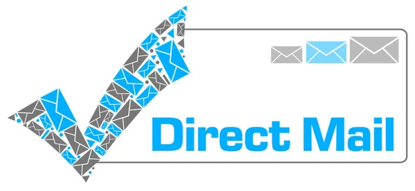 Koncepcja Direct Mail Tekstem Powiązanymi Symbolami — Zdjęcie stockowe