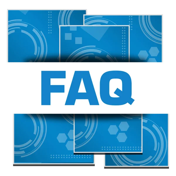 FAQ - Frequently Asked Questions text written over blue background.