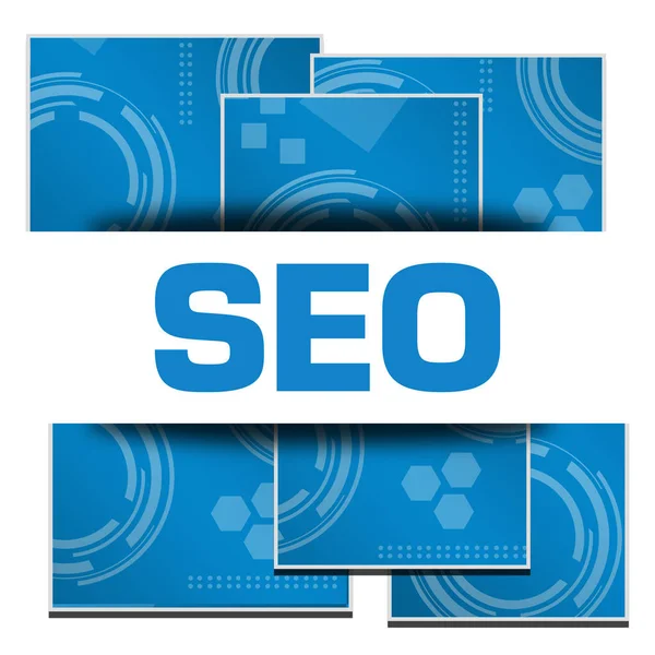 Seo Search Engine Optimization Text Written Blue Background — Stockfoto
