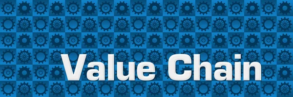 Value chain text written over blue background.