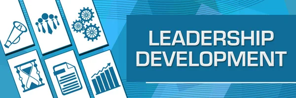 Leadership Development concept image with text and business symbols.