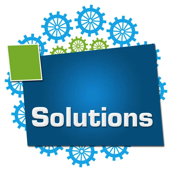 Solutions Text Written Blue Green Background — Stock Fotó