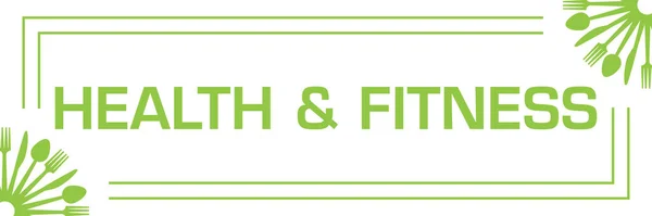 Health Fitness Text Written Green Background — Stock Photo, Image
