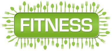 Yeşil arkaplan üzerine yazılmış fitness metni.