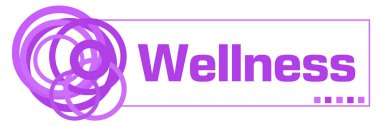 Wellness text written over purple background.