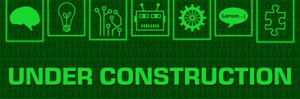 Construction Koncepció Kép Szöveges Technológiai Szimbólumokkal — Stock Fotó