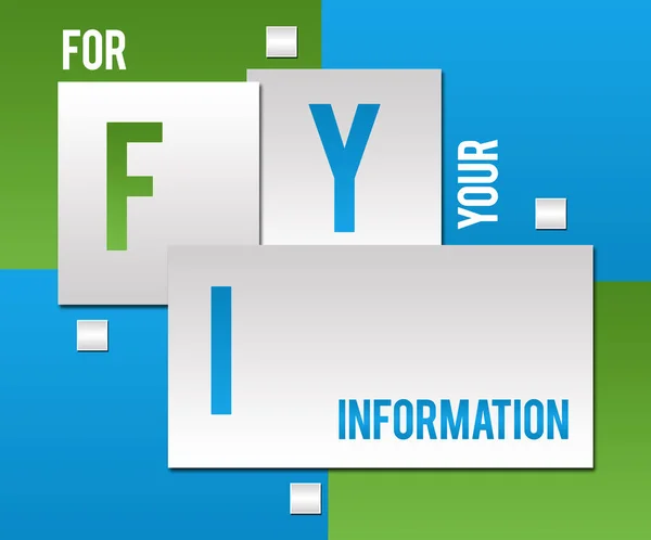 Fyi Your Information Text Written Green Blue Background — 스톡 사진