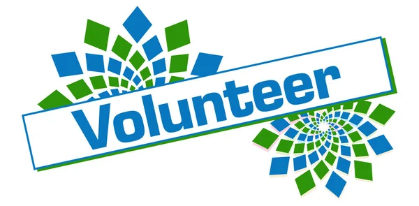 Volunteer Text Written Green Blue Background — Stock Photo, Image