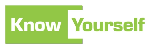 Know Yourself Text Written Green Background — Foto de Stock