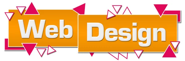 Web Design Text Written Pink Orange Background — Stock fotografie