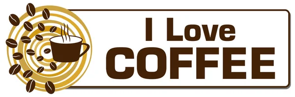 Love Coffee Concept Image Text Coffee Related Symbols — ストック写真
