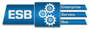 ESB - Enterprise Service Bus text written over blue background.