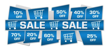 Metin ve alışveriş arabası sembollü satış konsepti resmi.