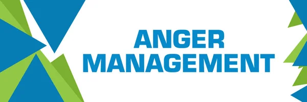 Anger management text written over blue green background.