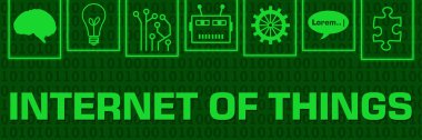 Internet Of Things concept image with text and technology symbols.