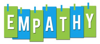 Empathy text written over blue green background.
