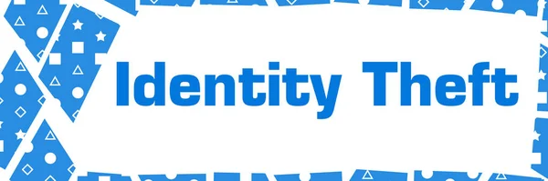 Identity theft text written over blue background.