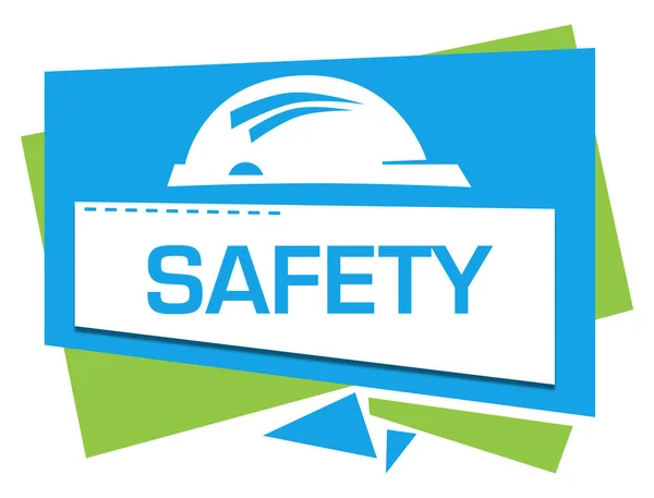 Safety Text Written Blue Green Background — Stock Photo, Image