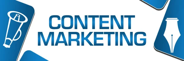 Content Marketing Text Written Blue Background — Foto Stock