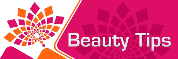 Beauty Tips Text Written Pink Orange Background — Stock Photo, Image