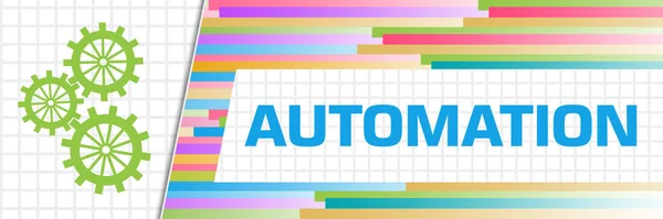 Automation text written over colorful background.