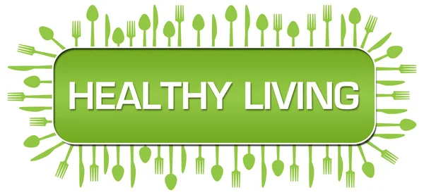 Healthy Living Text Written Green Background — Stock Photo, Image