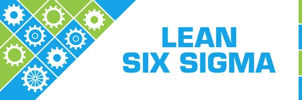 Lean six sigma text written over blue green background.