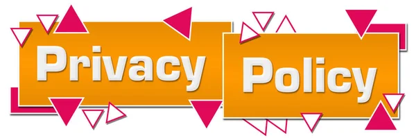 Polityka Prywatności Tekst Napisany Żółtym Różowym Tle — Zdjęcie stockowe
