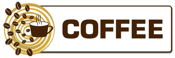 テキストとコーヒー関連のシンボルとコーヒーコンセプトイメージ — ストック写真