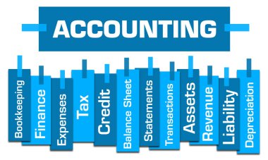 Accounting concept image with text and related word cloud.