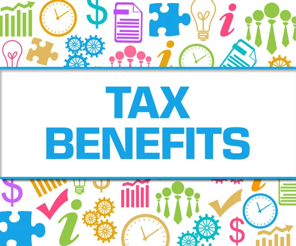 Tax Benefits Text Written Colorful Background — Stock Photo, Image