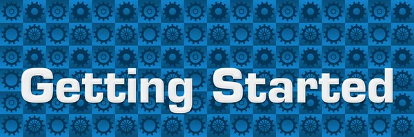 Getting started text written over blue background.