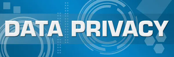 Texto Privacidad Datos Escrito Sobre Fondo Azul —  Fotos de Stock
