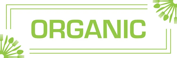 Texto Orgânico Escrito Sobre Fundo Verde — Fotografia de Stock