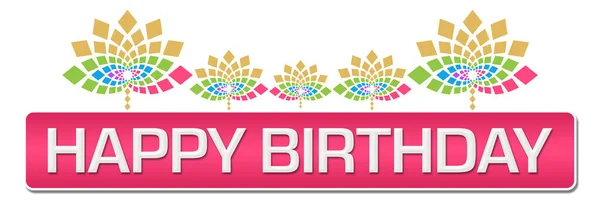 Happy Birthday Text Written Pink Colorful Background — Stock Photo, Image