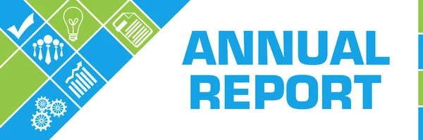 Text Des Jahresberichts Auf Grün Blauem Hintergrund — Stockfoto