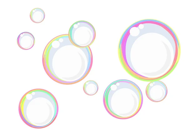 Bulles de savon arc-en-ciel — Image vectorielle