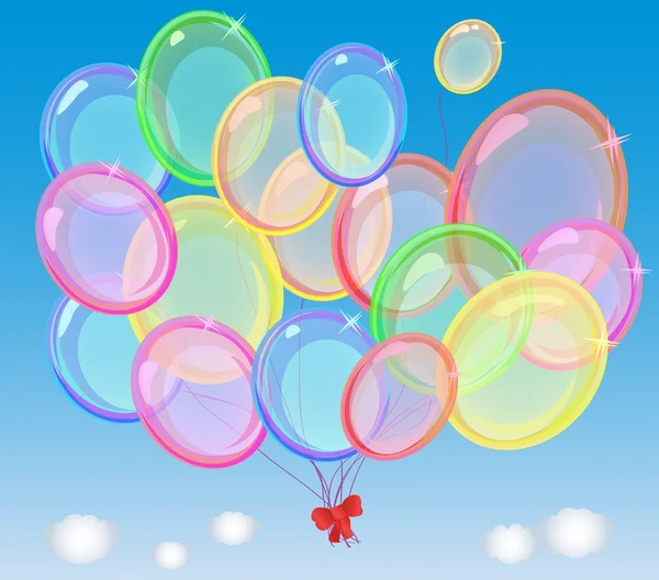 A bunch of air balloons in the sky — Stock Vector