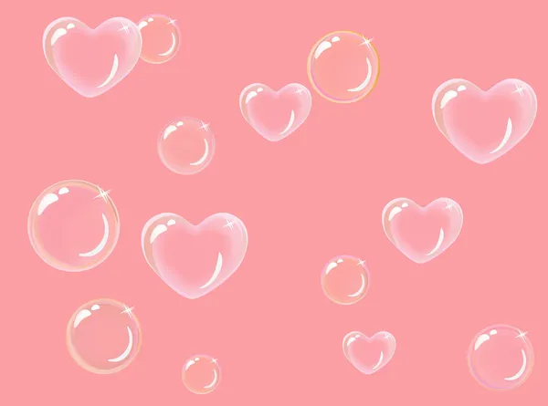 Heart-shaped bubbles — Stock Vector