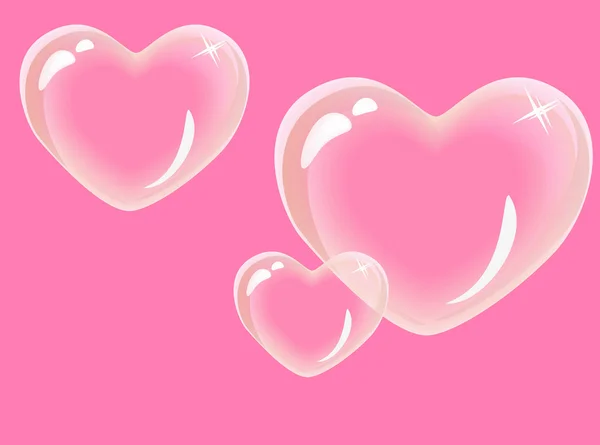 Glass hearts — Stock Vector