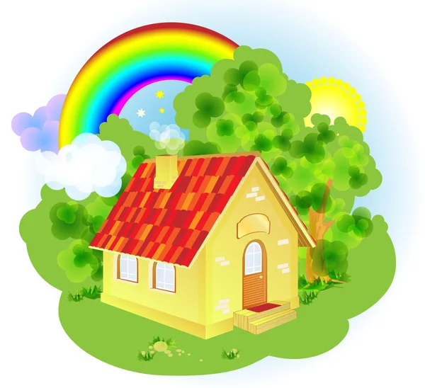 A cute cartoon country house — Stock Photo, Image