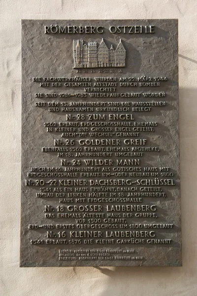 Plaque Frankfurt am Main — Stockfoto