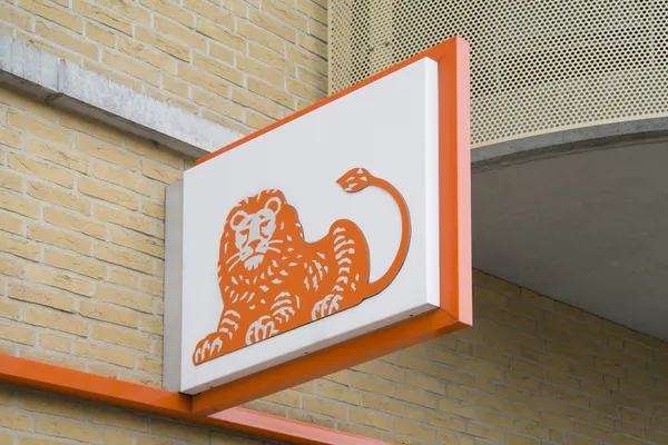 Logo ing bank w hoogeveen, Holandia Obrazy Stockowe bez tantiem