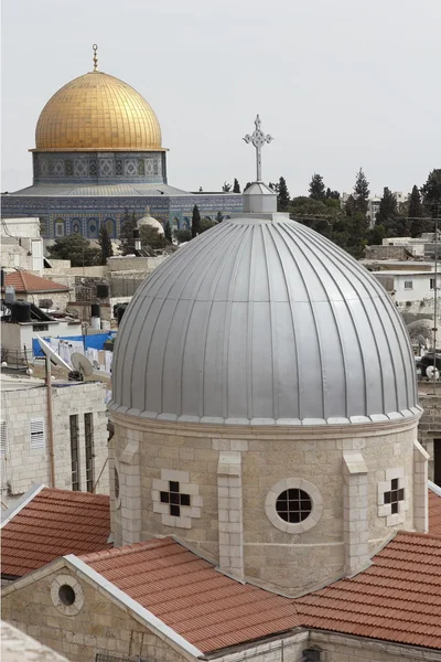 Το al-aqsa Τζαμί και το θόλο του βράχου στο όρος των ναών στην Ιερουσαλήμ, Ισραήλ — Φωτογραφία Αρχείου