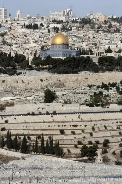 Mira a Jerusalén desde el Monte de los Olivos, Israel —  Fotos de Stock